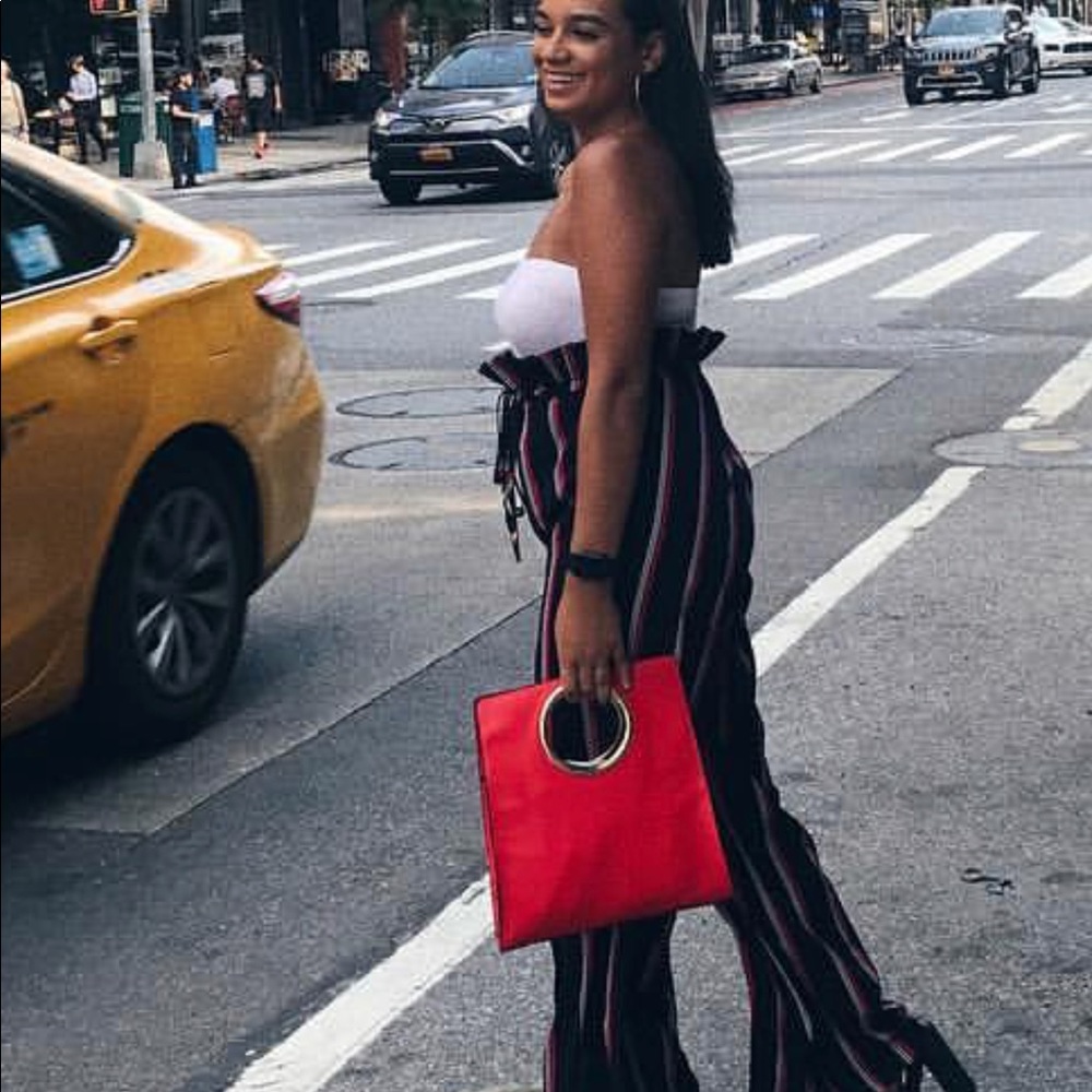 Wide Leg Paper Bag Trousers